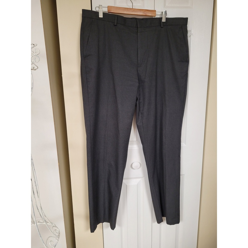 Calvin Klein Mens Boardroom‎ Charcoal Gray Dress Pants Flat Front Size 38x32